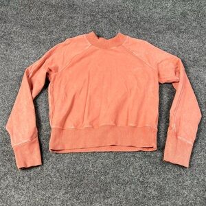 Lululemon Sweatshirt Womens 4 Small Coral Ready to Roll Crew Washed Pullover